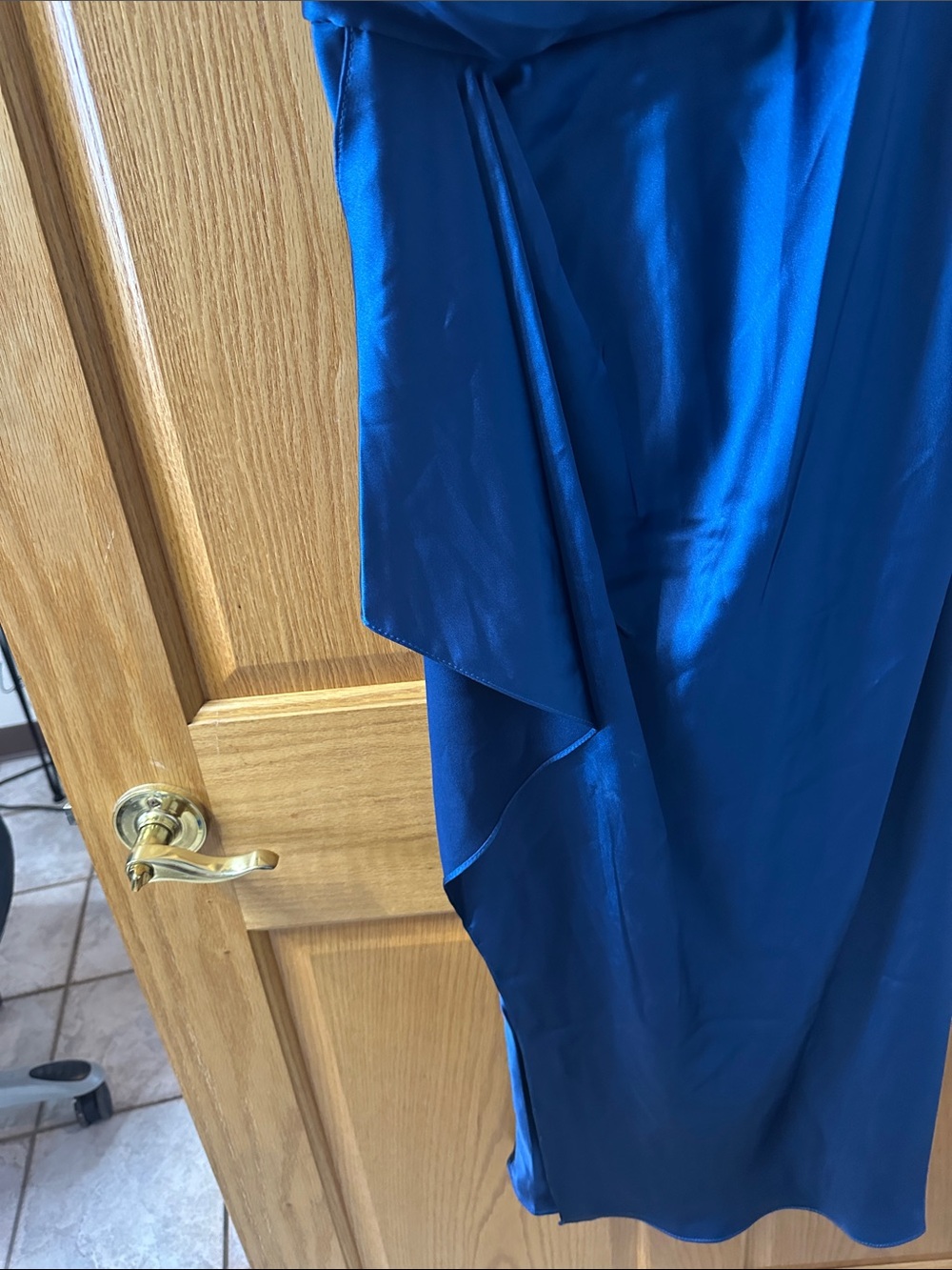 Xscape Royal Blue Satin Maxi Dress - Picture 9 of 9